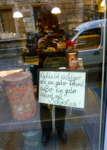 Schaufenster in Dresden, Stadt der Milchschokolade